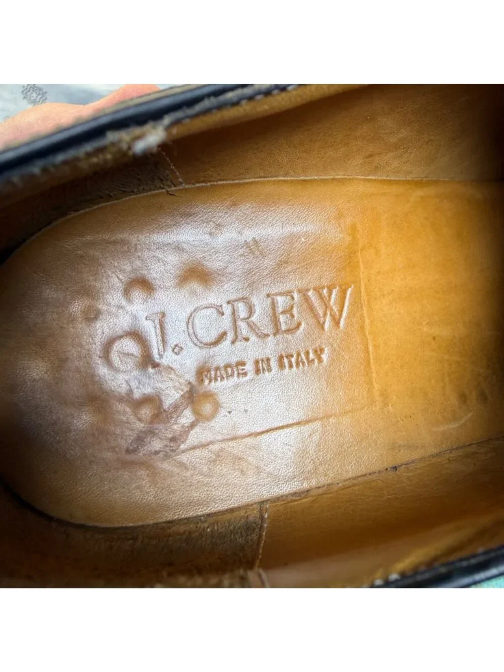 J Crew Italian Leather Wingtip Oxford Black Dress Shoes Size 11Made in Italy